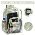 thumbnail image 2 of SANMADROLA Waterproof Clear Backpack Heavy Duty PVC Transparent Large Capacity Backpack with Reinforced Strap for School, Work, Stadium, Travel, Security, Festival, College (Gray Green), 2 of 6