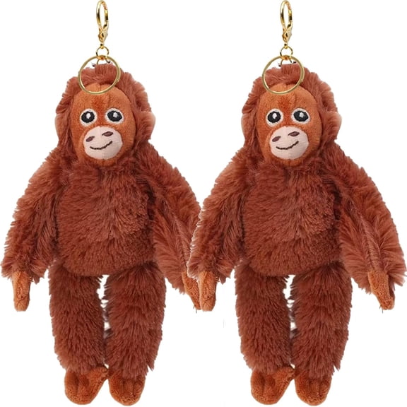 3D Punch Keychain Decoration, Cute Monkey Holding Plush Toy, Protect Punch The Monkey Keychain for Backpack Purse Car Keys