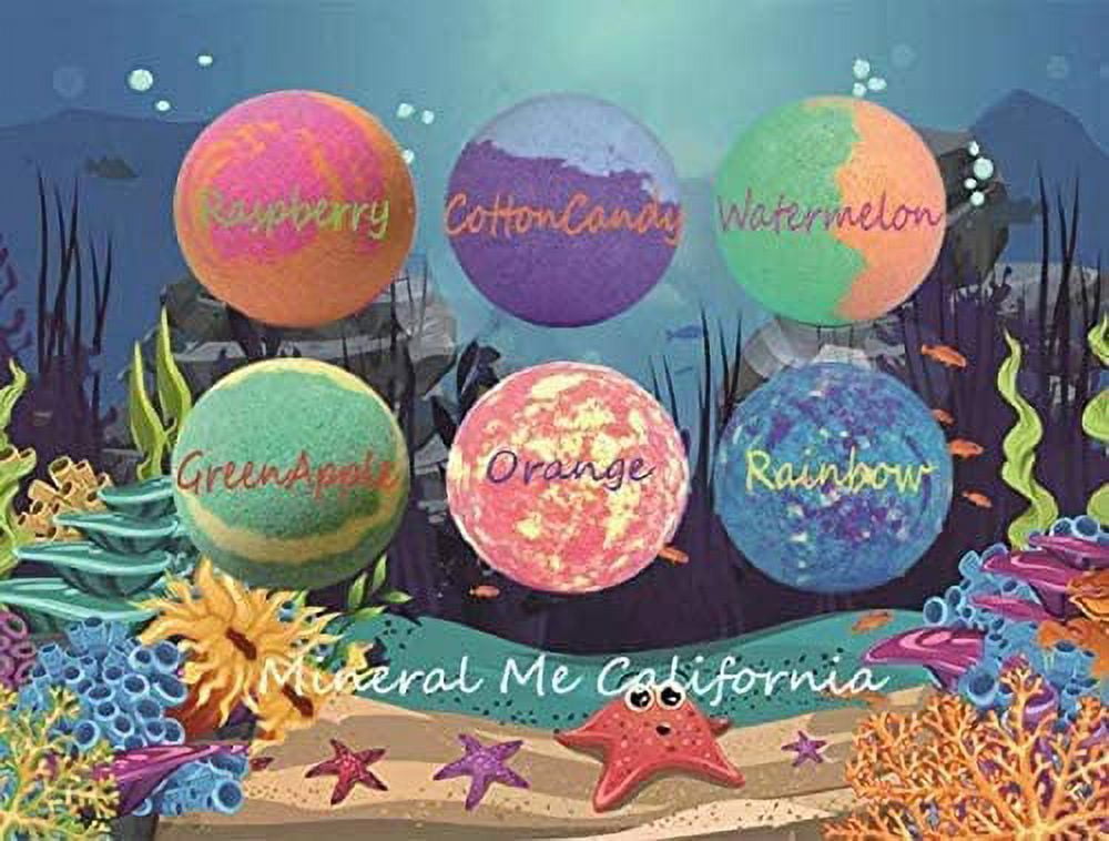 Mineral Me Kids Bath Bombs with Sea Animal Toys Inside - Natural & Organic, Birthday Gift for Kids