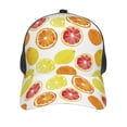 thumbnail image 3 of Lsque Lemon Orange Printed Trucker Hat - Baseball Cap for Men Women - Breathable Mesh Side, Adjustable Fit - for Casual Wear, 3 of 7