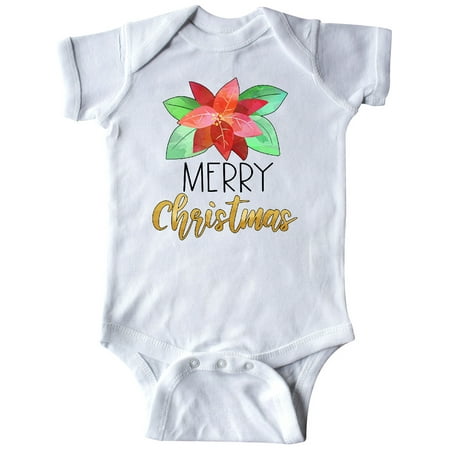 

Inktastic Merry Christmas Beautiful Red Poinsettia Gift Baby Boy or Baby Girl Bodysuit