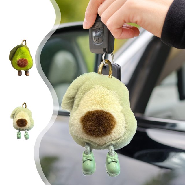 Lindo llavero colgante de coche de conejo de orejas grandes de visón de simulación. Colgante de bolso escolar de peluche de alta gama. Regalo de cumpleaños que te brinda una experiencia Akmoler