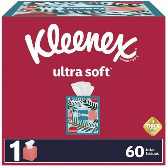 Kleenex 6080399 Facial Tissue, White - 60 Count - Pack of 27