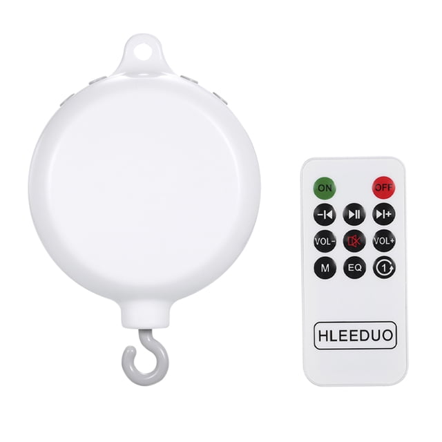 Caja de música Cuna giratoria para bebés Juguete de cama Musical Móvil 35 canciones Caja de música Control remoto Movimiento Campanas para niños con línea USB Tomshoo Caja de música