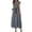 Dark Blue, variant on Ruyang Vintage Casual A Line Dresses Short Sleeves Loose O Neck Summer Cotton Linen Drawstring High Waisted Retro Dress Solid A Line Sundress for Women
