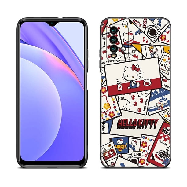 Funda bonita de Hello Kitty para teléfono Xiaomi, carcasa negra para Mi POCO X5 X4 X3 NFC F4 F3 GT 5G C50 C55 C40 F1 M5 S M4 M3 F2 Pro 5G zhangmengya LED