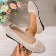 thumbnail image 4 of Wensltd Women Knitted Mesh Breathable Ballet Flats Solid Color Comfy Round Toe Shoes for Daily Casual Walking, 4 of 7