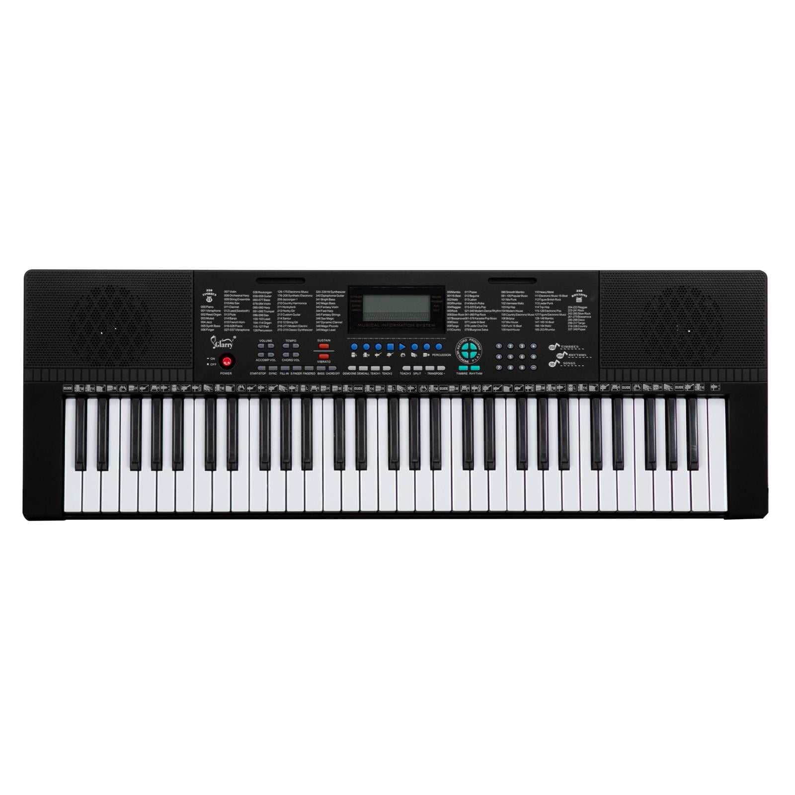 Glarry Plastic Portable 61 Keys Keyboard Piano for Beginners, Black