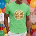 thumbnail image 2 of IWRICH Men's Disco Graphic Printed Crew Neck T Shirts Short Sleeve Casual Tees Mardi Gras Tops Green XL, 2 of 5