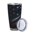 thumbnail image 2 of KLL American Flag Waving Print Print 40oz Stainless Steel Insulated Car Cup with Spillproof Lid - Keep Your Drink Hot or Cold on the Go-Straw Three-piece Set, 2 of 8