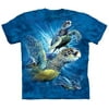 Deep Blue 100% Cotton Find 9 Sea Turtles T-Shirt NEW