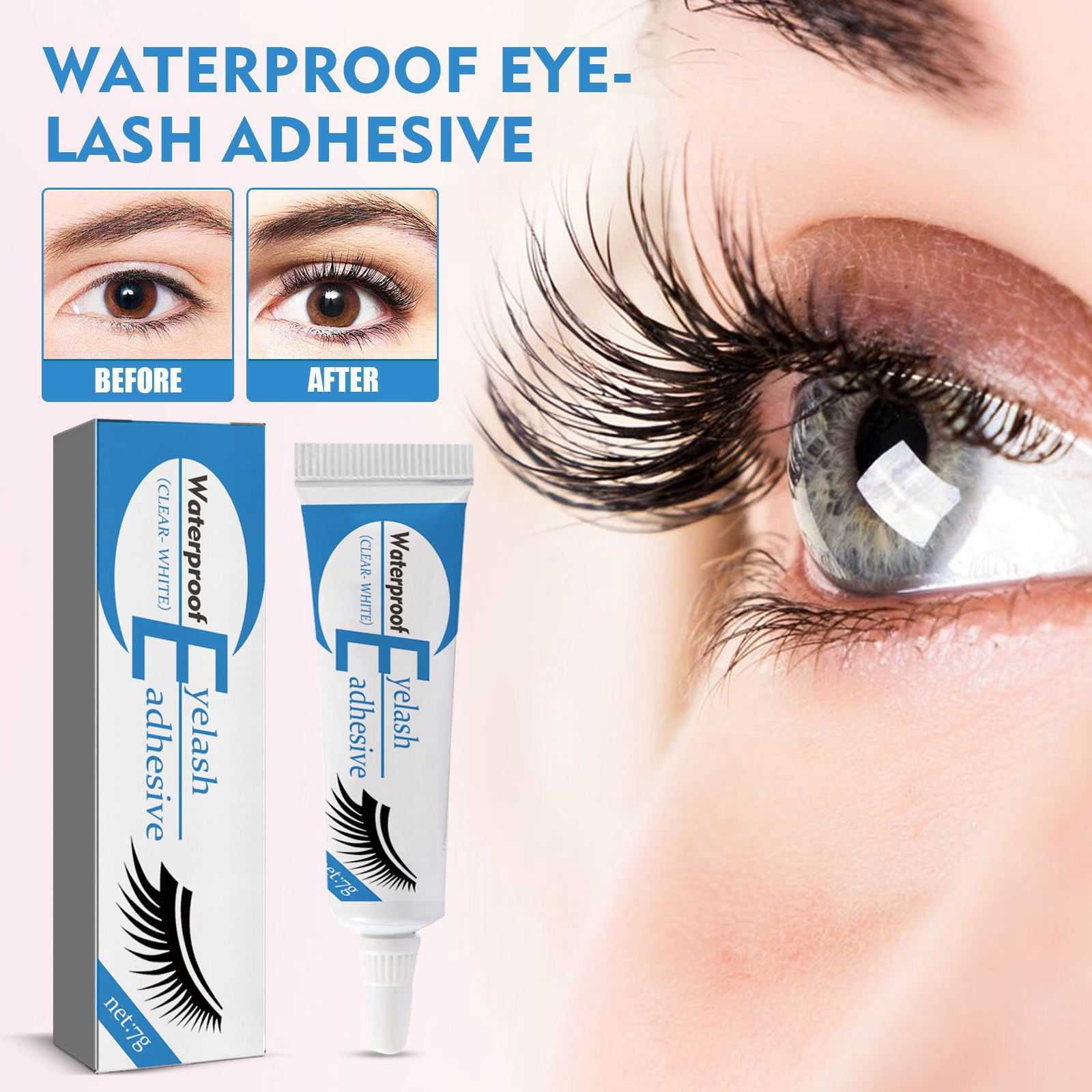 Alvantor Eyelash Glue Adhesive Fast Drying Gentle Non-Irritating Clear, 0.25oz
