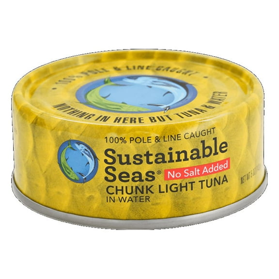 Sustainable Seas Chunk Light Tuna in Water No Salt Added, 5 oz [Pack of 12]