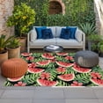 thumbnail image 2 of Watermelon Outdoor Rug for Patio/Deck/Porch, Non-Slip Large Area Rug 5 x 8 Ft, Summer Fruit Green Tropical Palm Leaf Flower Indoor Outdoor Rugs Washable Area Rugs, Camping Rug Carpet Runner, 2 of 8