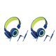 thumbnail image 3 of Monstrate Auriculares con cable de 3,5mm, PC de escritorio, portátil, para niños, protección auditiva, Control de línea, auriculares para Azul verde 2Conjunto, 3 of 6
