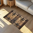 thumbnail image 3 of Wooden Door Door Mat Barn Door Non Slip Absorbent Entrance Mat Washable Low Profile Indoor Doormat for Front Door Entryway Entry 18"x30", 3 of 9