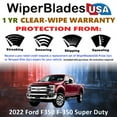 thumbnail image 2 of 2022 Ford F350 F-350 Super Duty Beam Wiper Blades Wipers w/1yr Warranty (Set of 2), 2 of 5