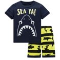 thumbnail image 3 of Hiijoy Little Boys Outfits Shark Print Short Sleeved T Shirt & Shorts Set, Sizes 2-8, 3 of 3