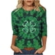 thumbnail image 3 of TaTaai Women's Fashion St. Patrick's Day Unstructured Print Loose Casual Round Neck 3/4 Sleeve T-Shirt Pullover Gift, 3 of 6