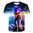 thumbnail image 3 of 2023 Nueva camiseta amarilla de Sonic, ropa para niños, juego de dibujos animados para niños, ropa para niños Super Sonic, camiseta para hombres y mujeres, ropa de verano para niñas, 3 of 5