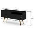 thumbnail image 2 of Tribeca 53.94 Mid-Century Modern TV Stand with Solid Wood Legs in Black, 2 of 5