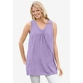 thumbnail image 5 of Woman Within Plus Size Perfect Sleeveless Shirred V-Neck Tunic, 5 of 6