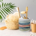 thumbnail image 4 of Ambesonne Rustic Soap Dispenser & Toothbrush Holder Set, Country Zebra on Wood, 2 Pcs, Navy Red Yellow, 4 of 5