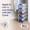 thumbnail image 2 of Open Box Homz 7.5 Qt Secure Clear Plastic Stackable Storage Container, 5 Pack, 2 of 5