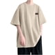thumbnail image 1 of Playeras Elvqul de Hombre Casual Beige sin Estampado Manga Corta Cuello Redondo, 1 of 2