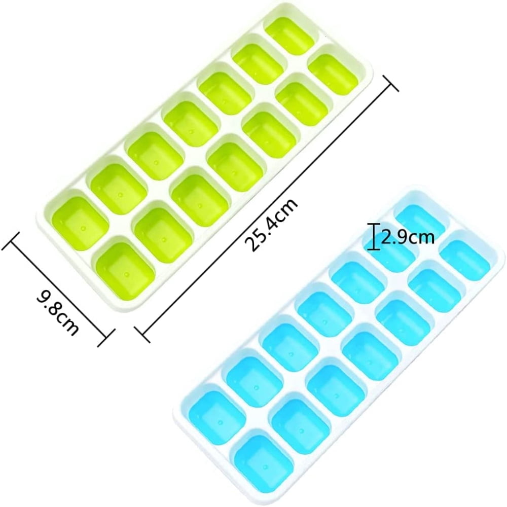 Dsseng 4Pcs Ice Cube Tray with Lid Silicone Ice Cube Moulds Ice Cube Makers Silicone Square 14 Grids Ice Maker Mould Easy Release