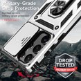 thumbnail image 7 of for Samsung Galaxy S25 Edge Case, Soft TPU & Hard PC Anti-scratch Sliding Cover Full Protection Ring Stand Rotating Kickstand Holder Magnetic Shockproof Phone Case Cover for Galaxy S25 Edge,Silver, 7 of 7