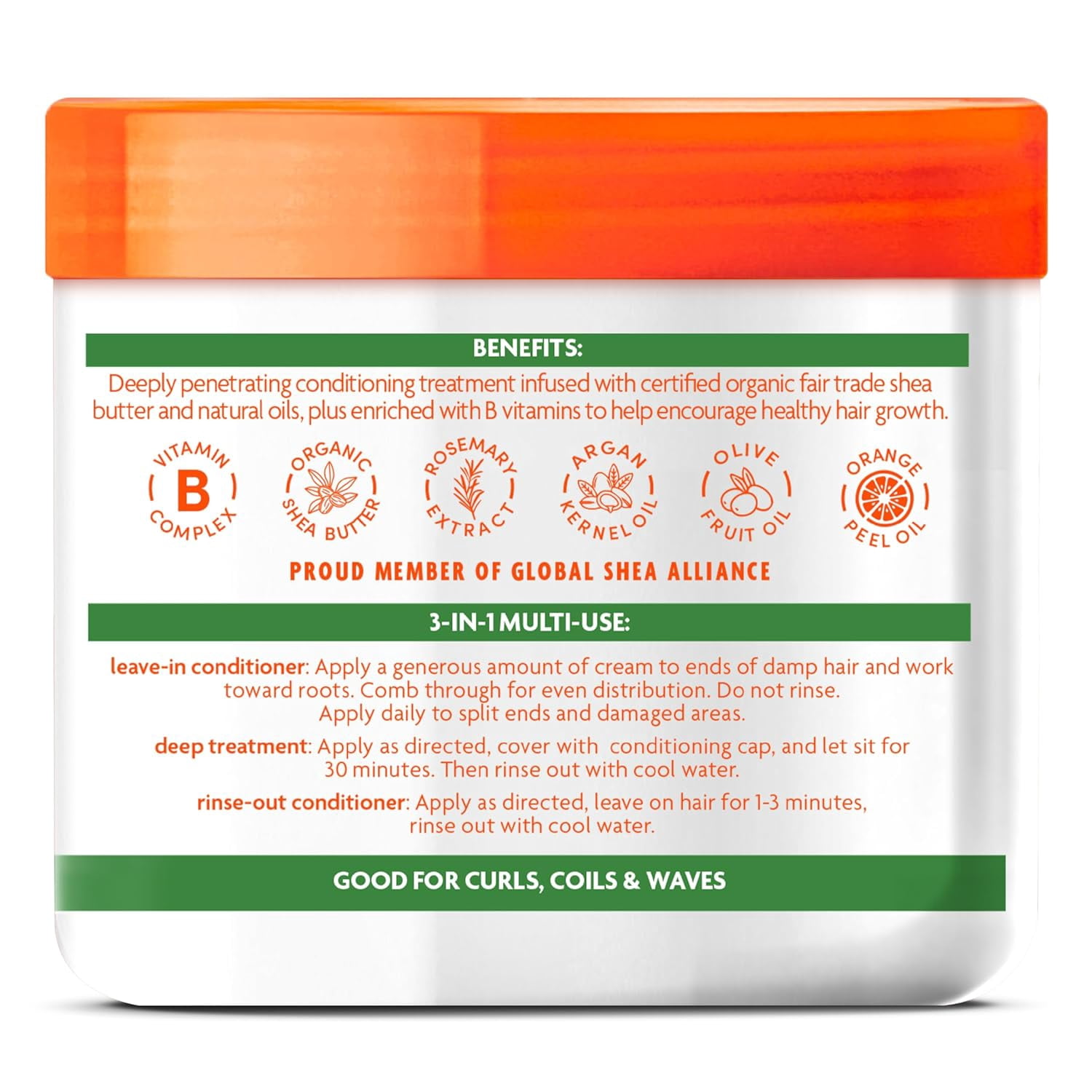 Cantu Argan Oil Leave in Conditioning Repair Cream, 16 oz, 6 Pack