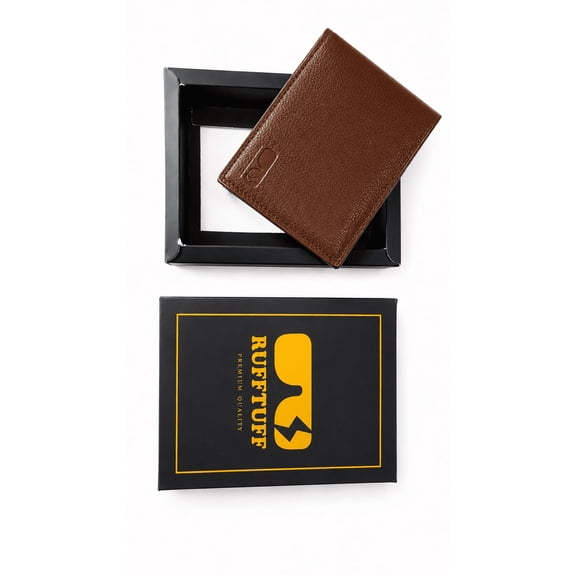 Slim Faux Leather Card Holder Wallet with Card Slots, Cash Pocket, Compact Pocket Wallet, Brown