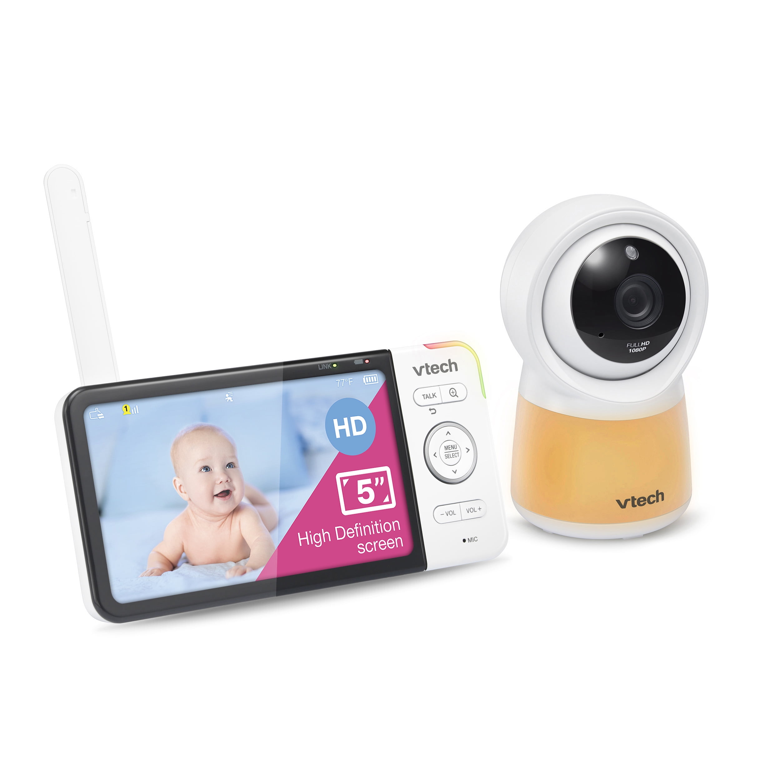 VTech Video & Audio Monitor BM7750HD with 2 Cameras, Audio & Video Baby  Monitors