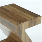 Demi Bonn Z-Shaped End Table, Wooden Sofa Side Table Nightstand for Hallway, Bedroom, Living Room, Brown