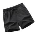 thumbnail image 3 of Pantalones cortos deportivos unisex suaves e informales con cordón para entrenamiento en gimnasio, baloncesto y baloncesto. negro M, 3 of 8