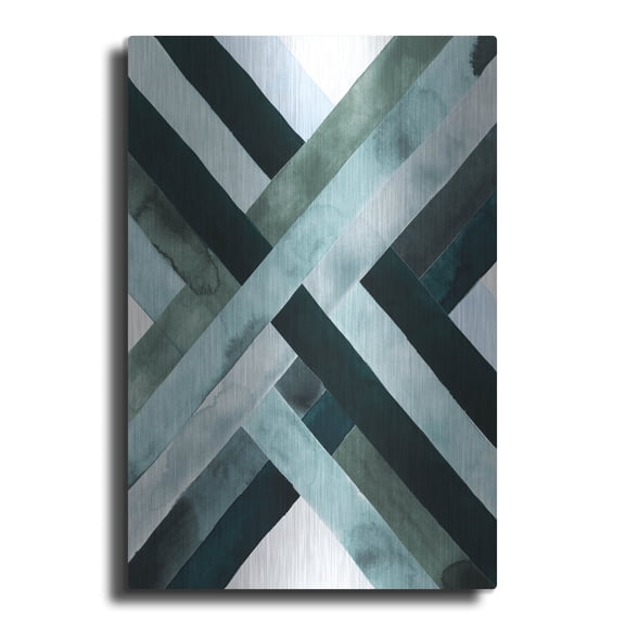 Luxe Metal Art 'Watercolor Weave II' by Grace Popp, Metal Wall Art, 12" x 16"