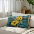 thumbnail image 3 of Sunflowers Queen Size Pillow Cover,Pillowcase Protectors with Zipper,Breathable Decorative Throw Pillow Case Cover,Farmhouse Retro Botanical Floral Wooden Grain Pillow Shams for Couch Sofa 20x30Inch, 3 of 8