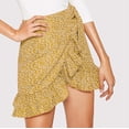 thumbnail image 4 of Vedolay Womens 2023 Summer Casual High Waist Floral Print Short Skirt,Yellow M, 4 of 4
