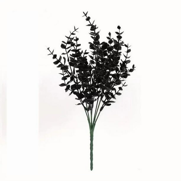 Flores Violetas Artificiales con Hojas Negras - Decoración Navideña para El Hogar | Arreglo Floral Artificial Realista para Centros de Mesa y Celebraciones de Temporada