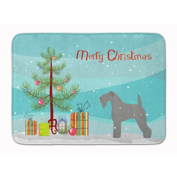 Kerry Blue Terrier Merry Christmas Tree Machine Washable Memory Foam Mat
