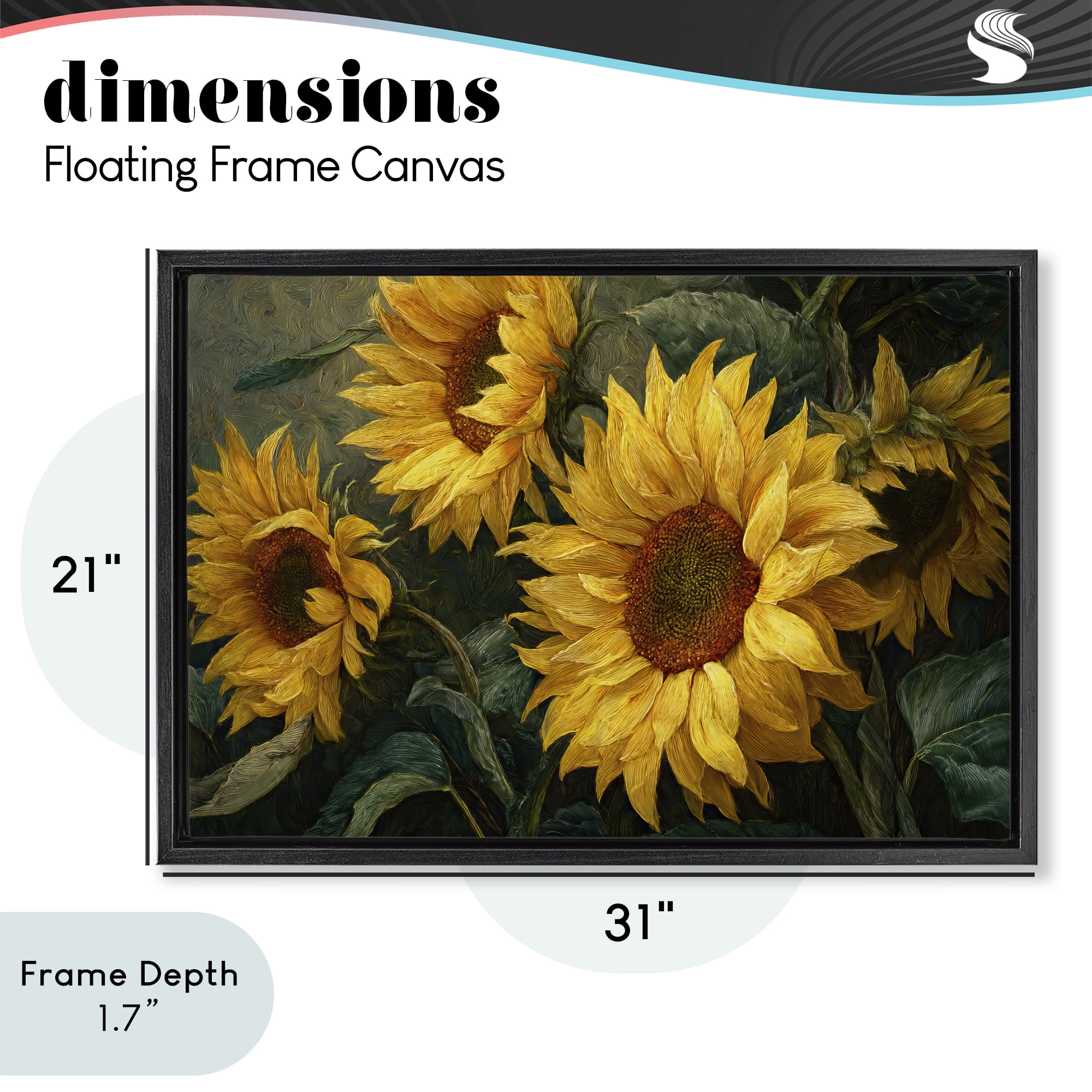 Stupell Industries Sunflowers For The Soul Black Framed Floater Canvas Wall Art, design by Tina LeCour