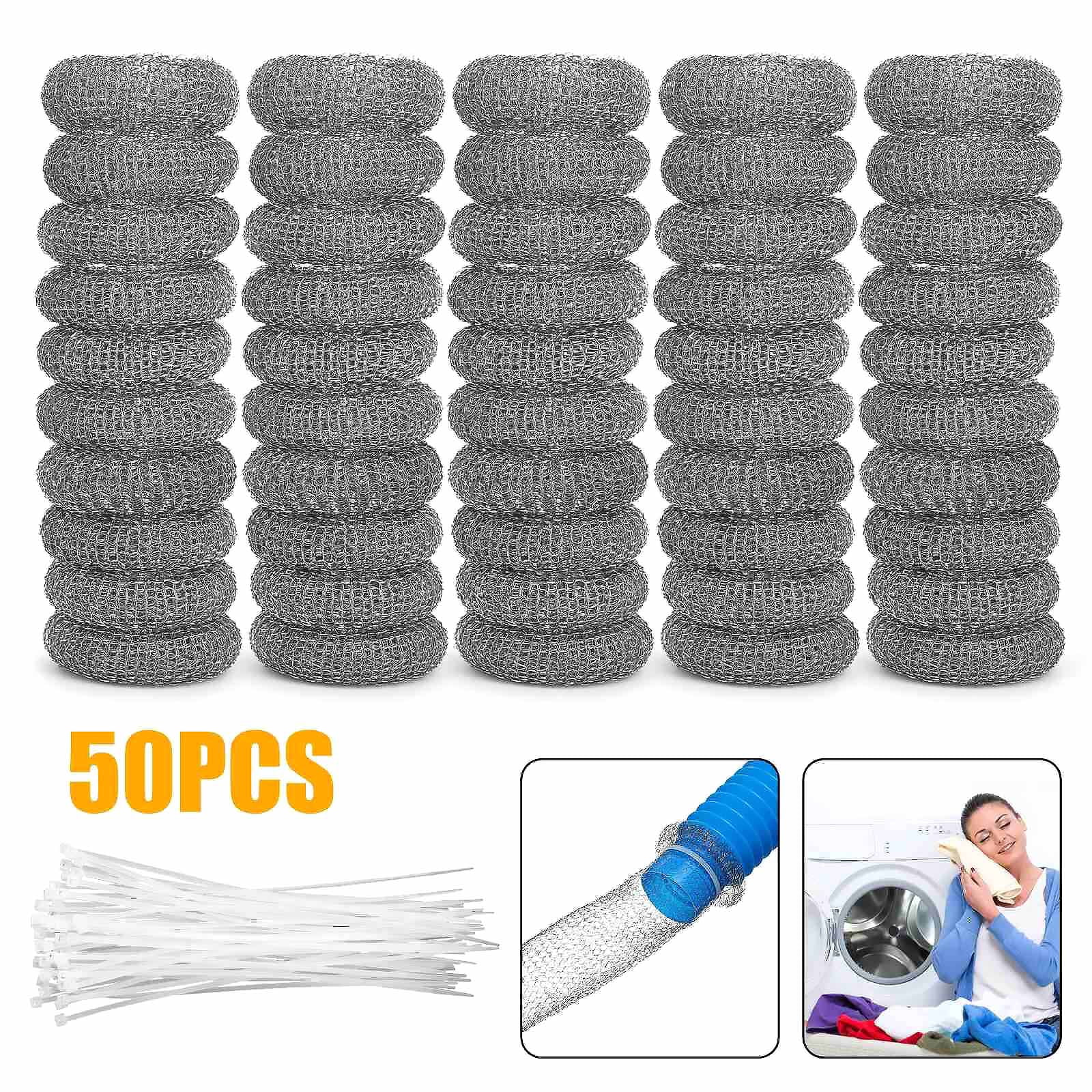 APPLAYERR Washing Machine Drain Filter Mesh 50 Pack Catches Lint Hair Durable Stainless Steel for Washing Machine Protection