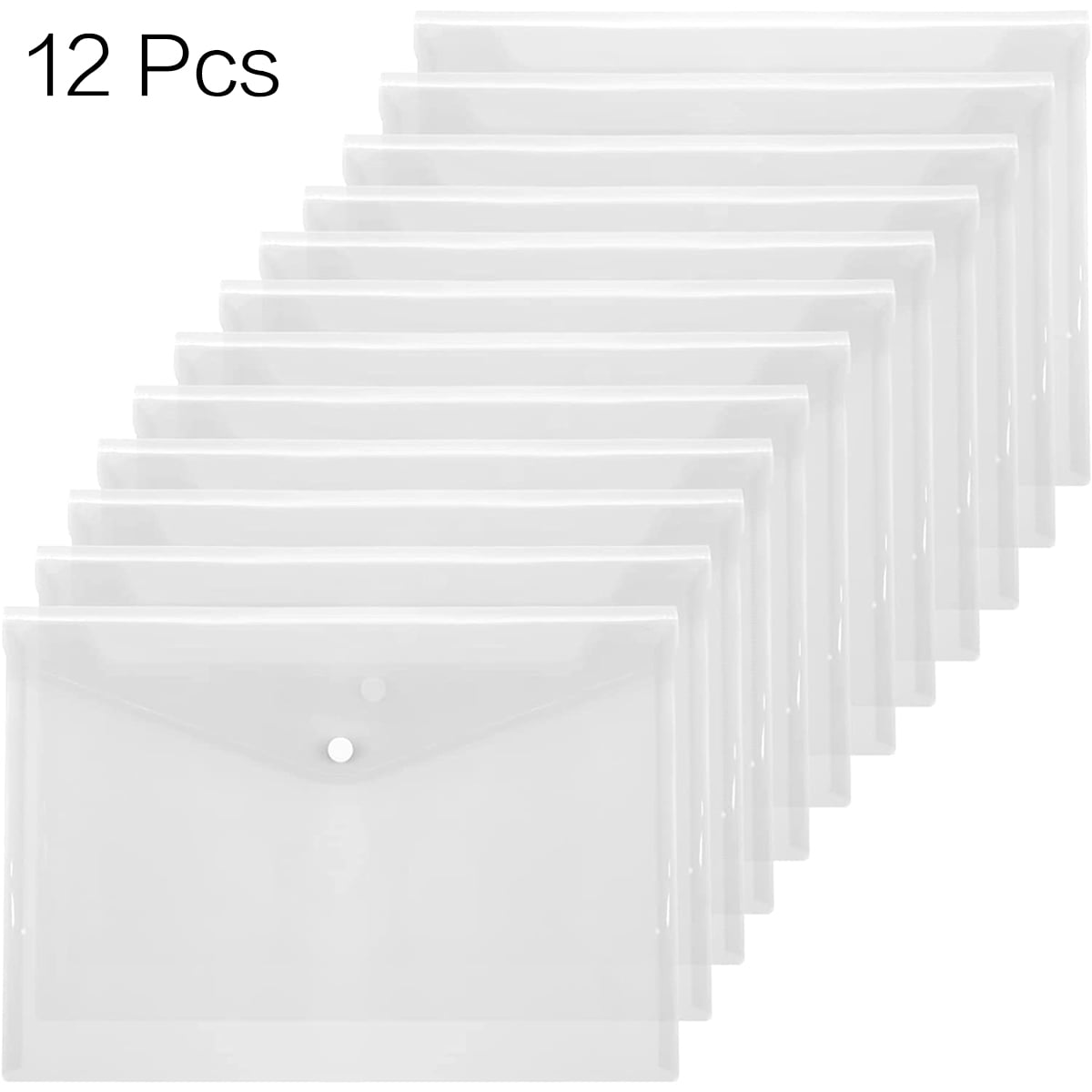 LONGRV 12 Pcs Plastic Envelopes Poly Envelopes, Transparent File