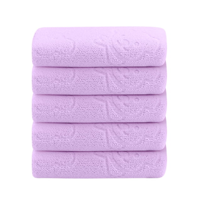 Serviettes pour le Visage pour Salle de Bain, Serviette de Bain Simple Embossée 5 Couleurs - Douce Absorbante