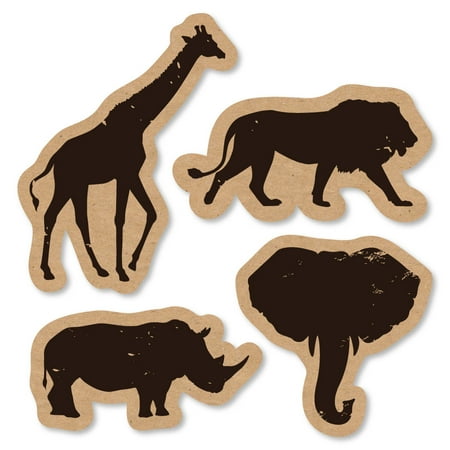 Add Wild Safari Jungle - Wild Safari - Shaped African Jungle Adventure Birthday Party or Baby Shower Cut-Outs - 24 Count