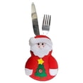 thumbnail image 1 of 12 piezas de decoración navideña con forma de muñeco de nieve, cuchillo y tenedor, juego de cubiertos creativos para mesa de comedor para el hogar, especificación: anciano, 1 of 5