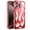 Red, variant on Decase Soft TPU Lightweight Glitter Magnetic Case for iPhone 14 Plus,Electroplate Glossy Flame Shape Hollow Heat Dissipation Cover,Slim Bling Flexible Shockproof Phone Case with Diamond,Silver