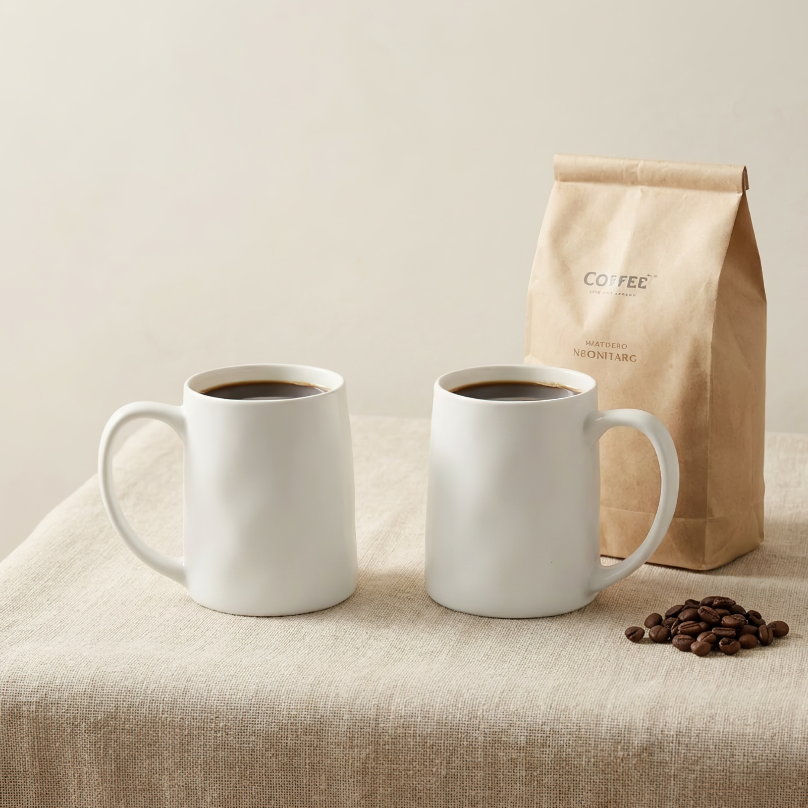 White Coffee Mug Set of 4, 18 OZ Large Ceramic Mug With Handle, Bone China Porcelain Cups for Espresso Latte Tea Milk