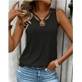 thumbnail image 2 of MORTTIC Women's Sleeveless Tank Top, Trendy Cut-Out Ring Keyhole Neck Casual Tee for Summer, 2XL, 2 of 5